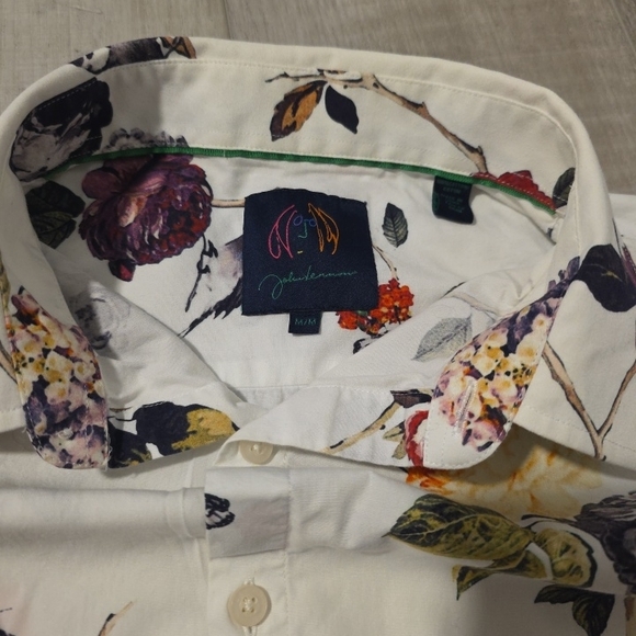 John Lennon Men's Floral Pattern Casual Shirt - Multicolor - Picture 11 of 11